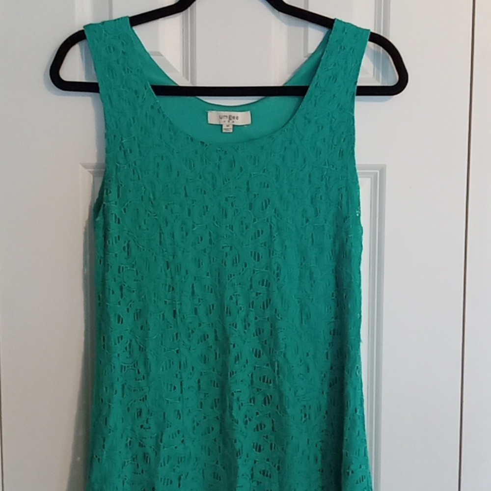 Umgee Turquoise Lace Mini Dress - Picture 2 of 6